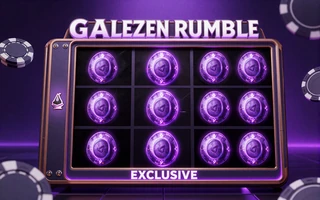 GambleZen Rumble exklusiver Slot Cover in Neon-Violett von Hacksaw Gaming