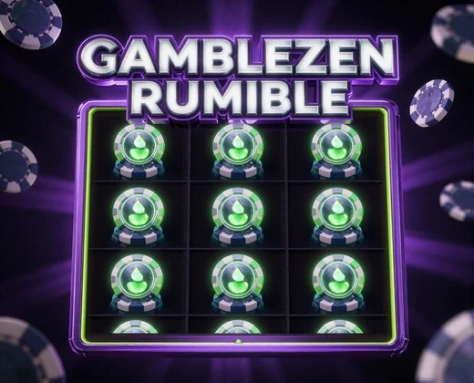 GambleZen Rumble exklusiver Slot mit leuchtenden Zen-Stein-Symbolen von Hacksaw Gaming